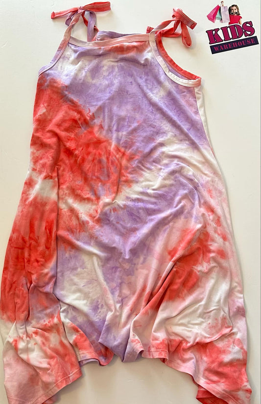 Mini Mango White & Purple Tie Die Dress Size 12