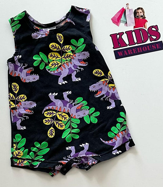 Bonds Black Bodysuit With Dinosaur Pattern Size 000