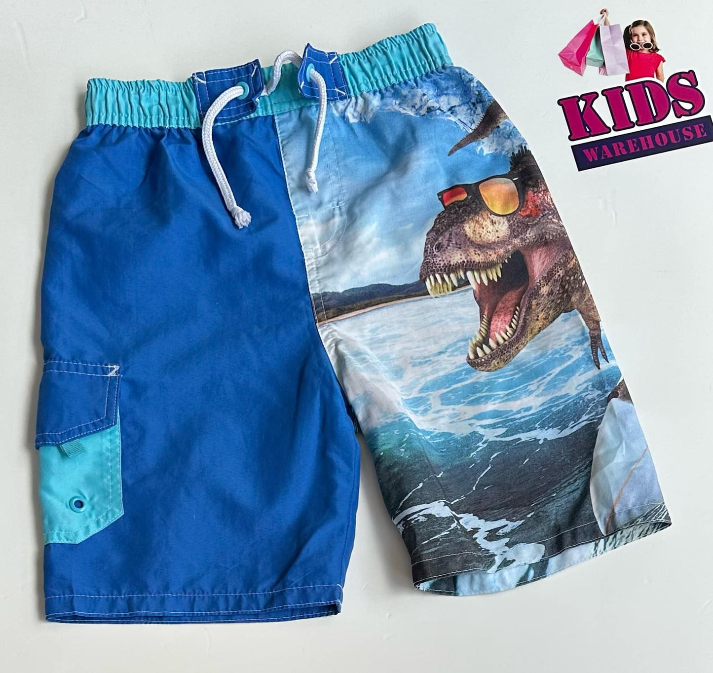 H&T Blue Shorts With Dinosaur Print Size 6