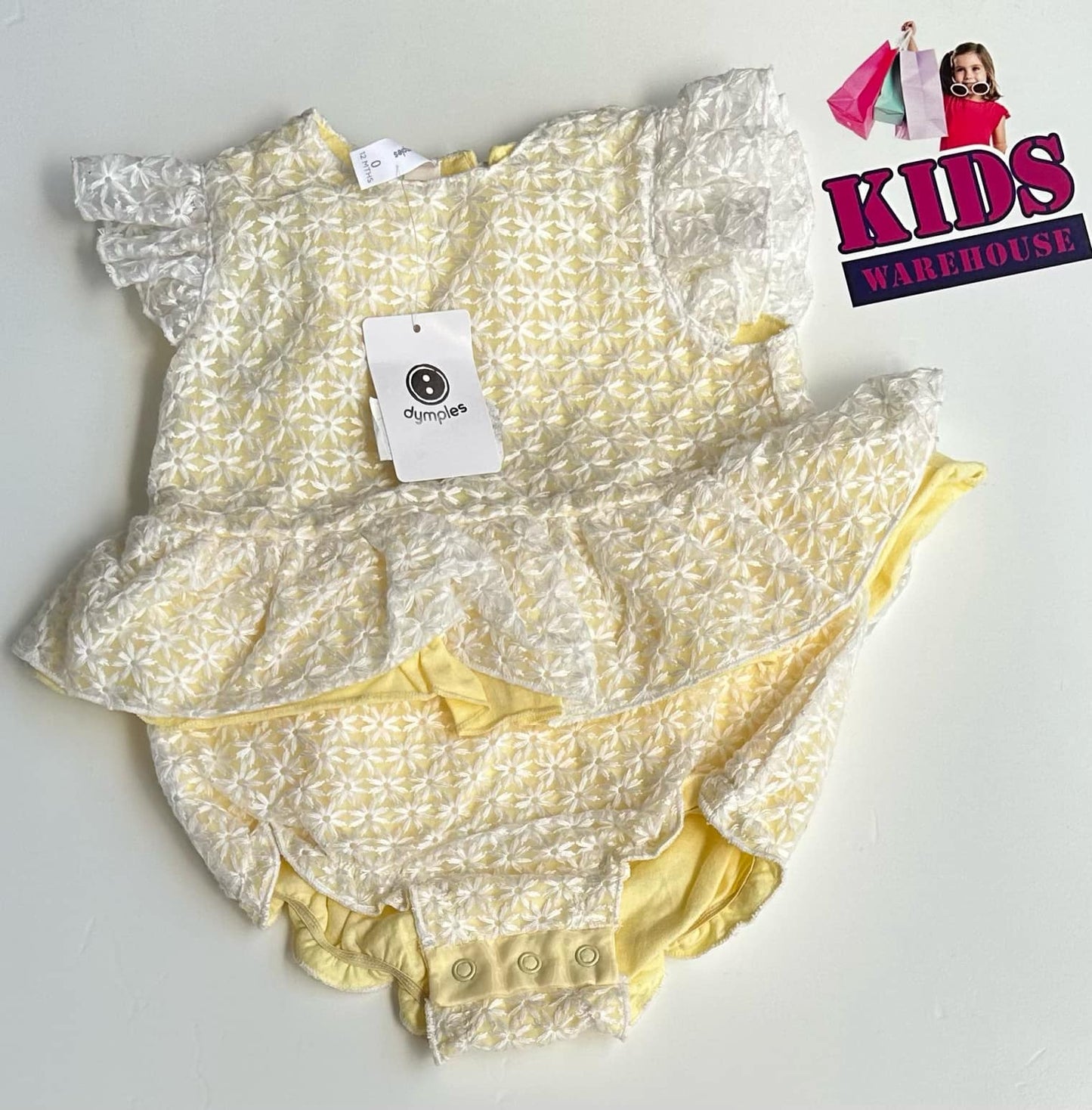 Dymples Yellow & White Bodysuit With Tutu Size 0