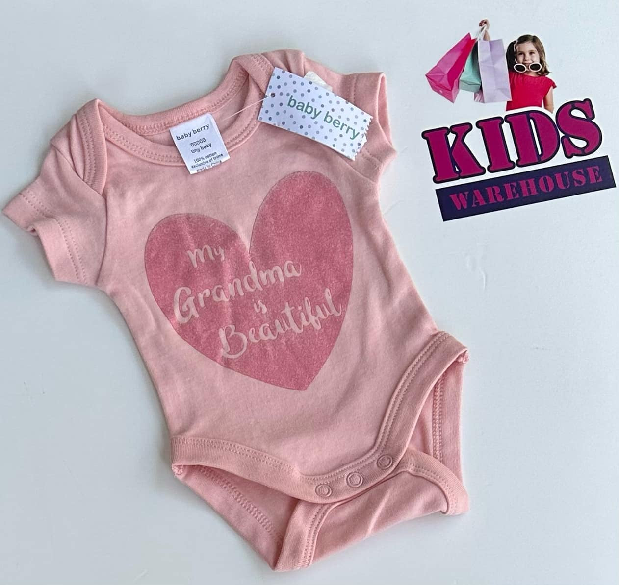 New Premmie Baby Berry Pink Bodysuit Size 00000