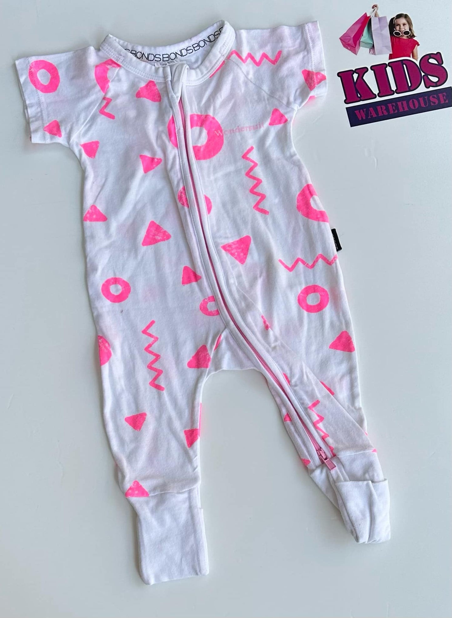 Bonds White & Pink Wondersuit Size 000