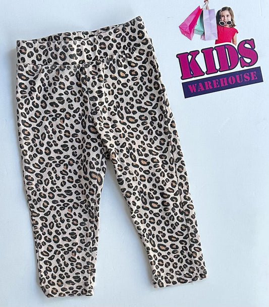 Cracked Soda White Pants With Leopard Pattern Size 000