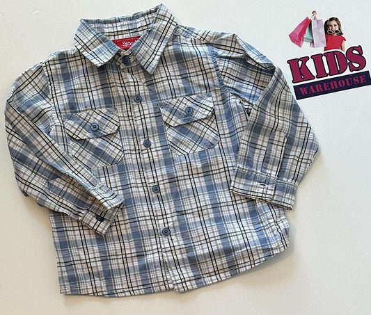 Sprout Blue Checked Shirt Size 1