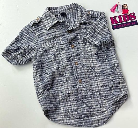 Baby Gap White & Blue Top Size 5