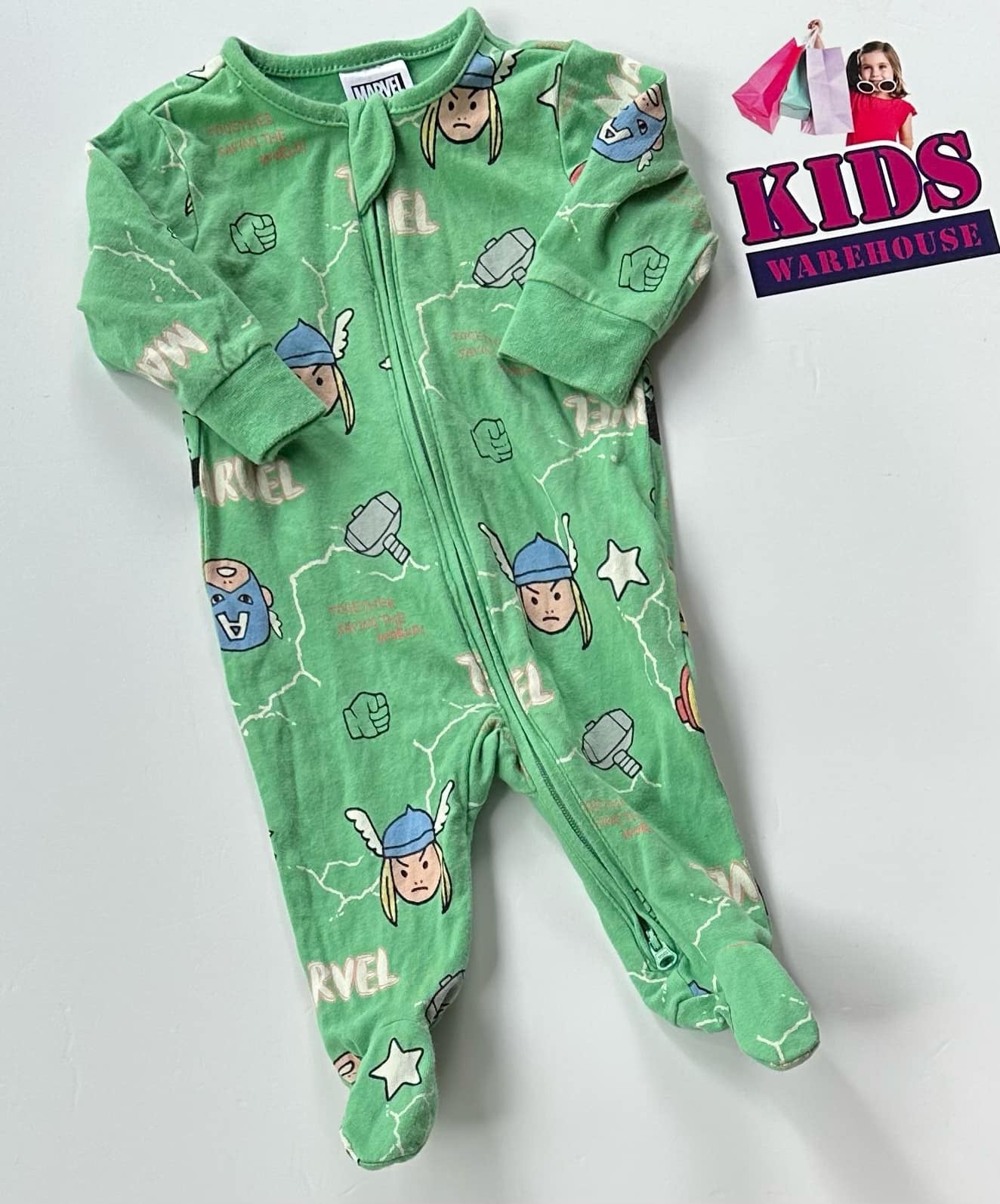 Marvel Grey Jumpsuit With Marvel Character Pattern Size 0000