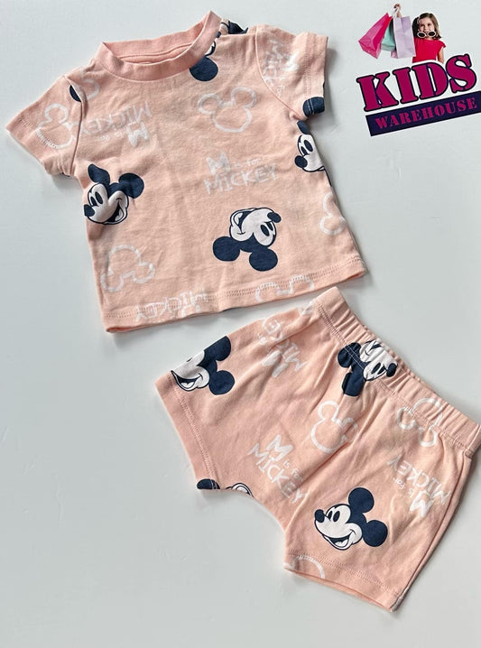 Disney Pink 2 Piece PJ Set With Minnie Mouse Pattern Size 00