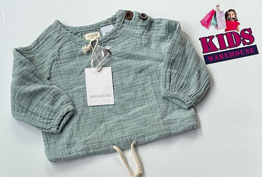 New Enchanted Green Long Sleeve Top Size 00