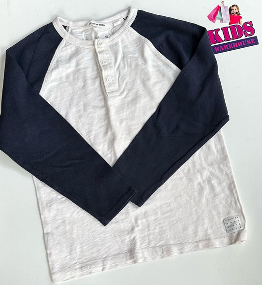 Country Road White & Blue Top Size 12