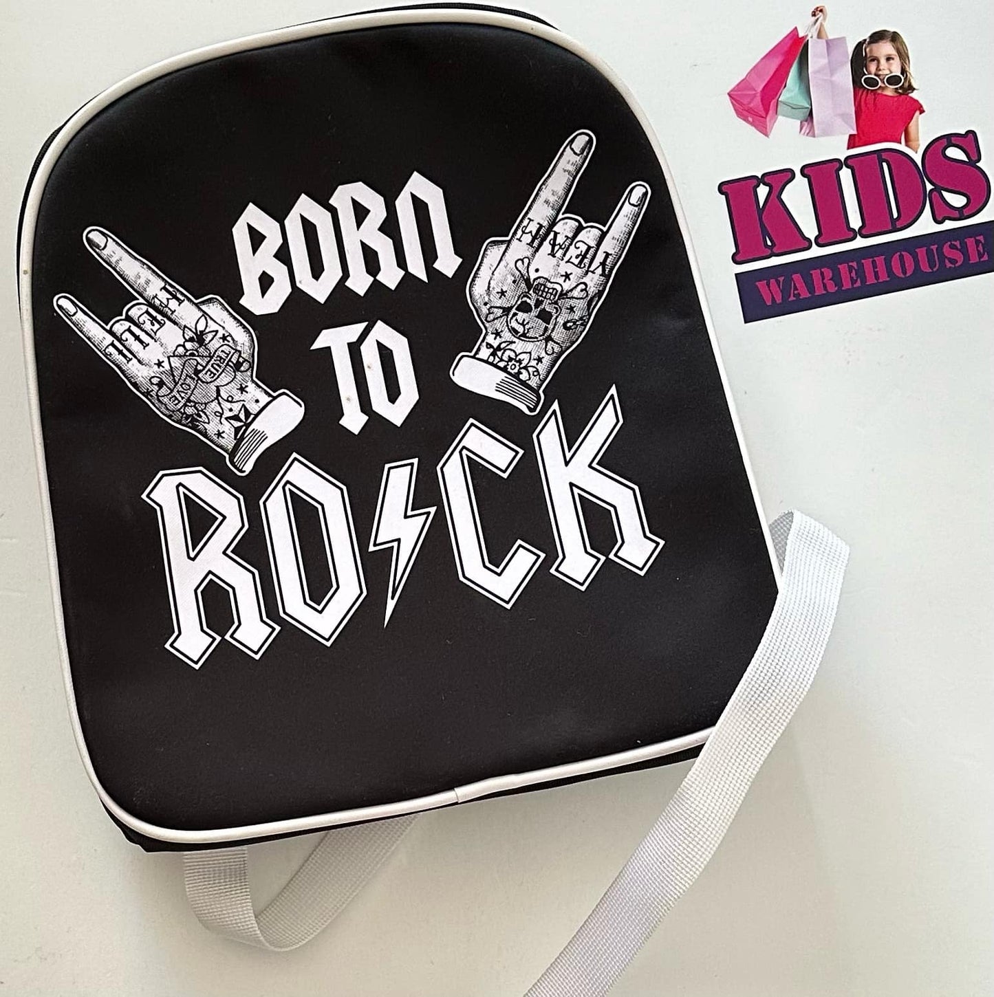 Born To Rock Black & White Bag