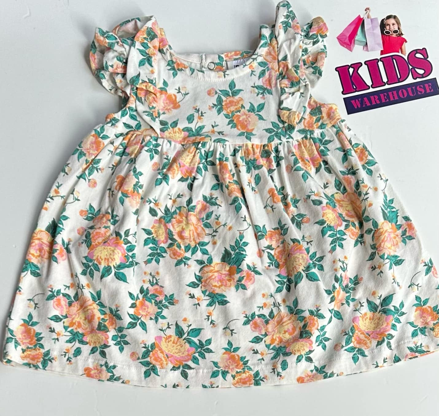 Cotton On White Dress With Flower Pattern Size 0