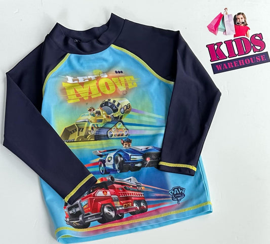 Paw Patrol Blue Swimming Top Size 2