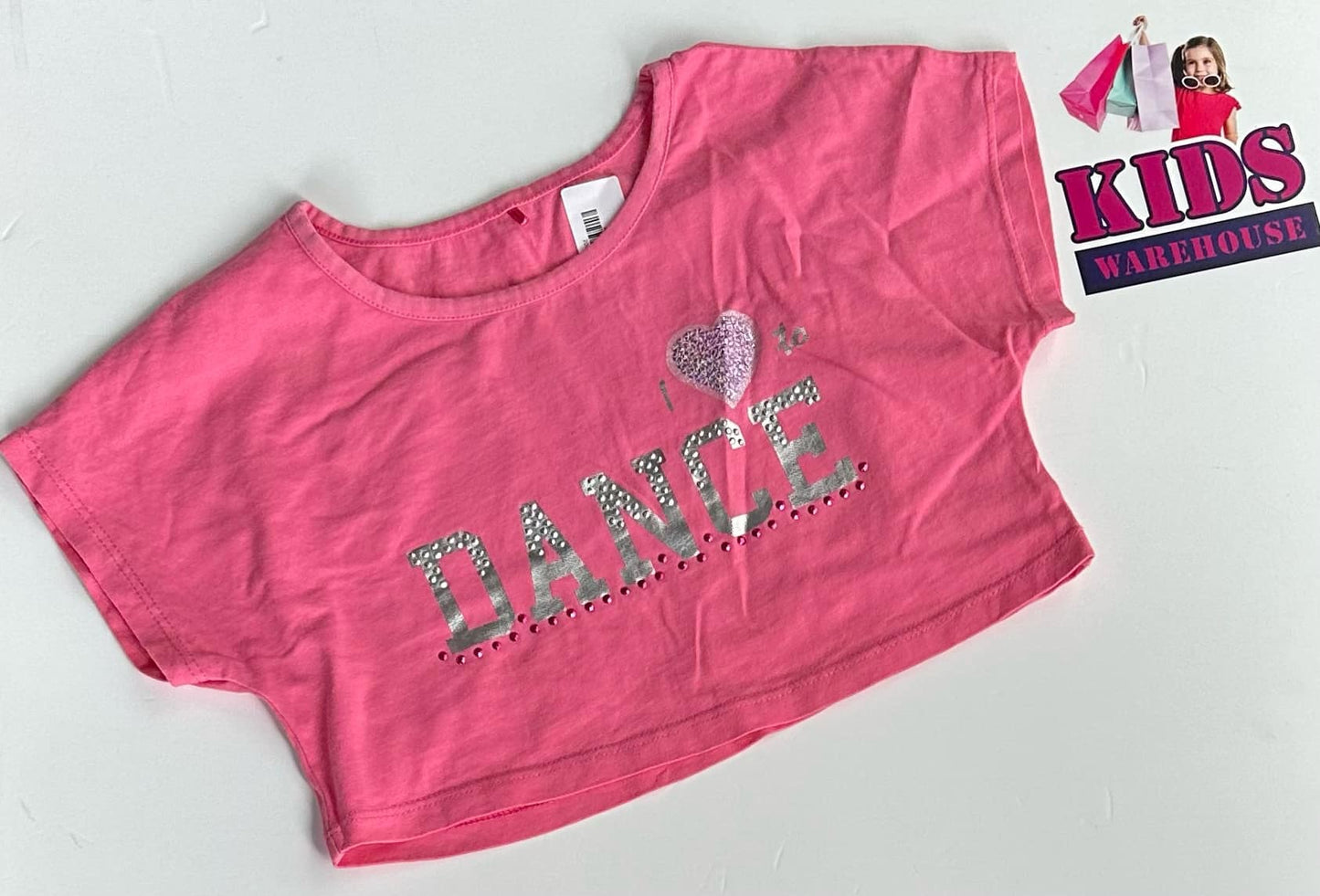Pink Crop Top With “Dance” Print Size 3