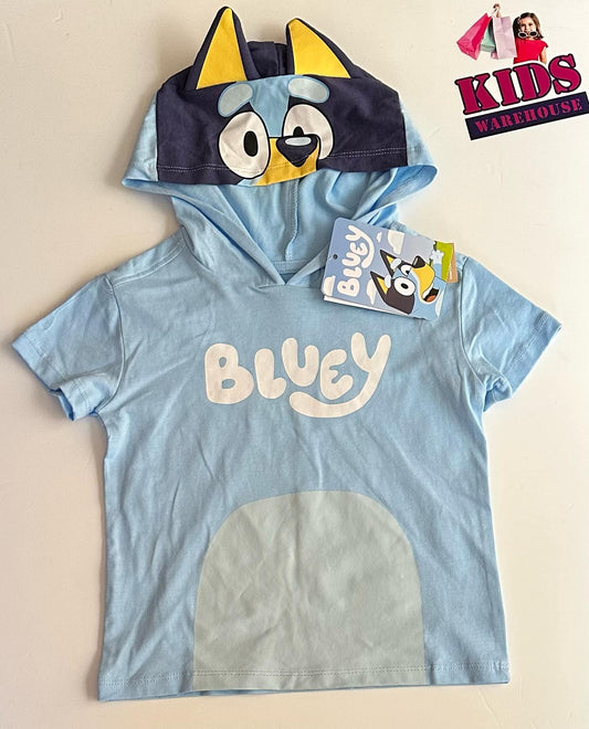 New Bluey Blue & White Hoodie Size 2