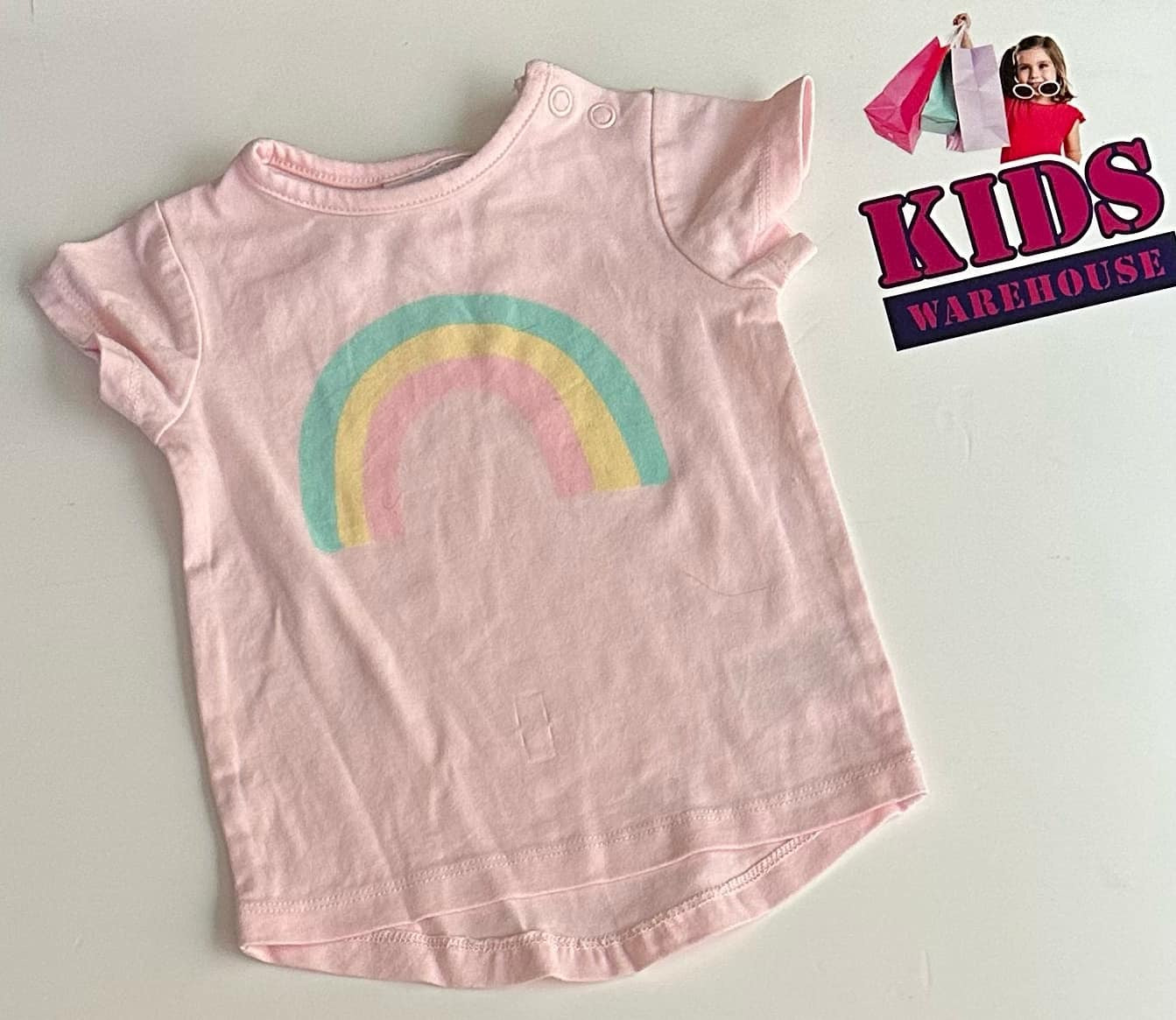 Sprout Pink Top With Rainbow Print Size 000
