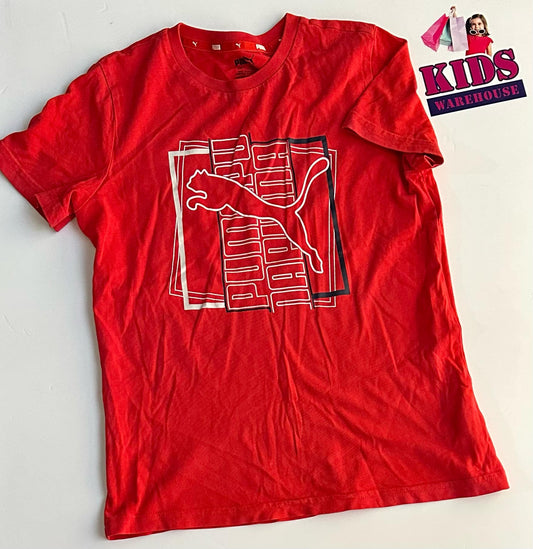 Puma Red Top With Puma Print Size 10
