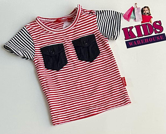 Rhubarb Red & Black Top Size 000