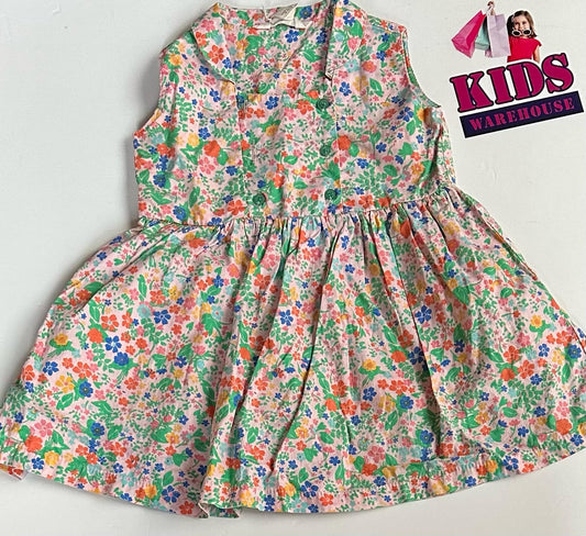 Cotton On Pink Dress With Blue & Green Flower Pattern Size 0