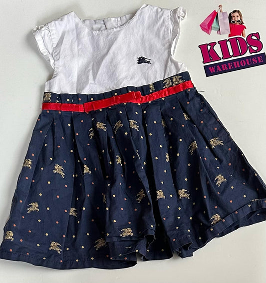 Burberry London White & Blue Dress Size 0