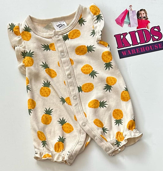Premmie Baby Berry White Bodysuit With Pineapple Pattern Size 00000