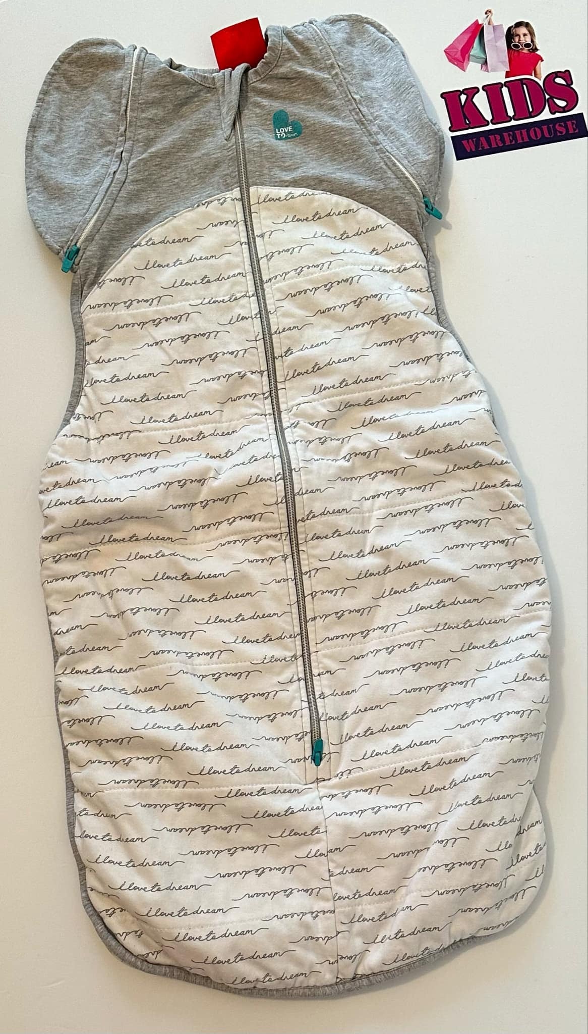 Love To Dream Grey & White Swaddle Up Transition Bag Warm Size Large (8.5-11Kgs) TOG 2.5