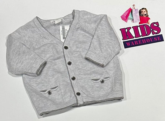 PureBaby Grey Cardigan Size 000