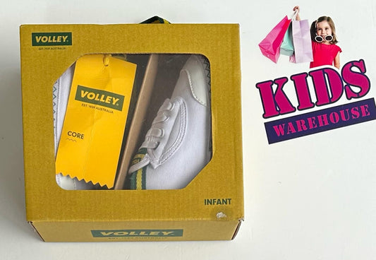 NEW Volley White with Yellow and Green Infant International High Size US6/UK5