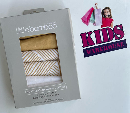 NEW Little Bamboo Australia Soft Muslin Wash Cloths Baby Friendly