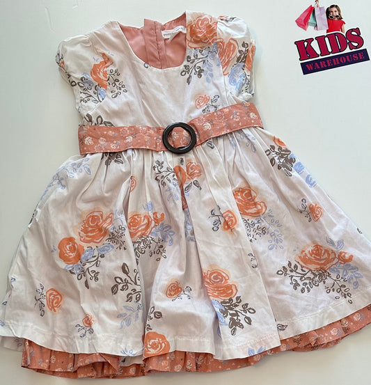 Pumpkin Patch White Dress With Flowers Size 4