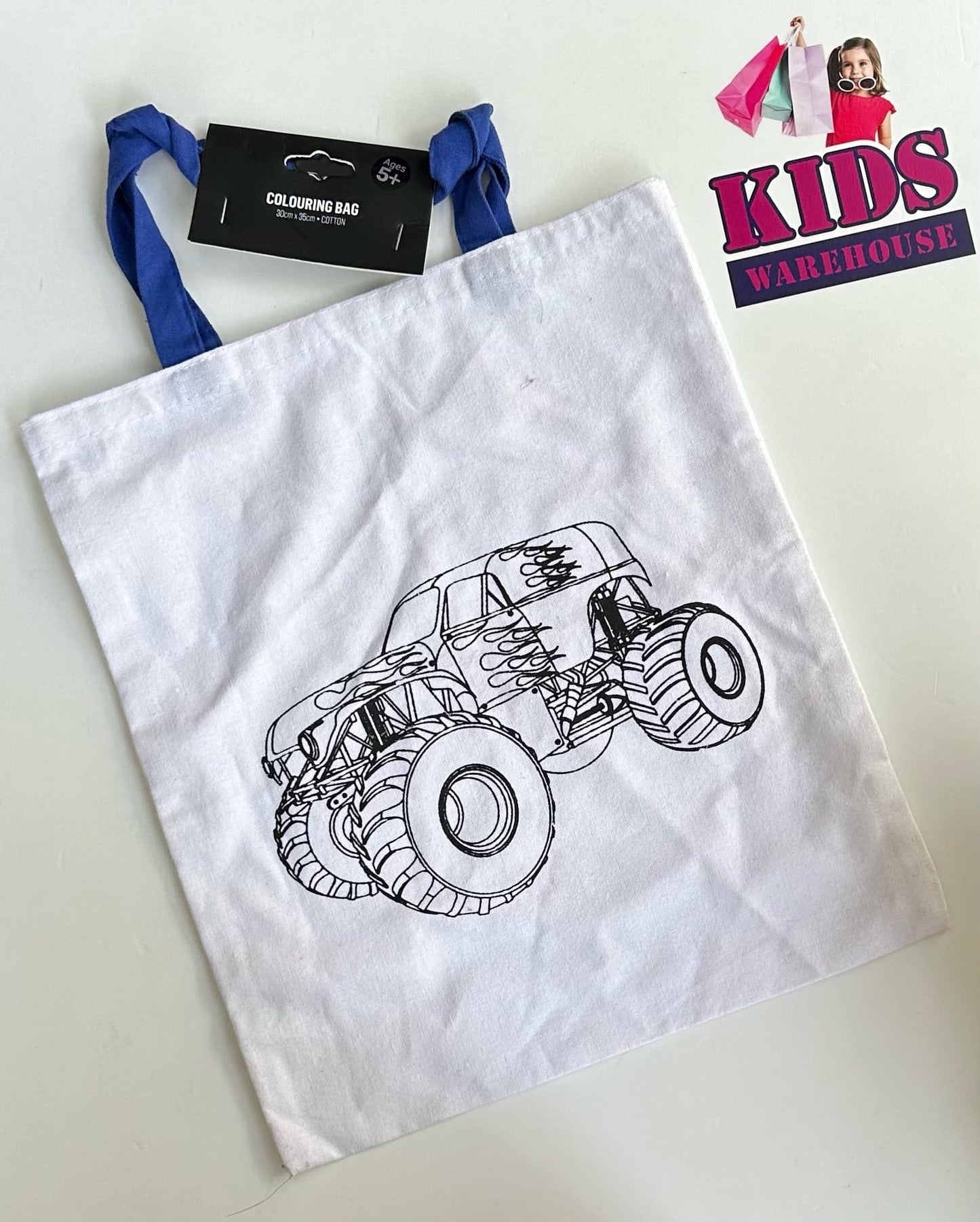 Monster Rruck Colouring Bag 30cm x 35cm Cotton