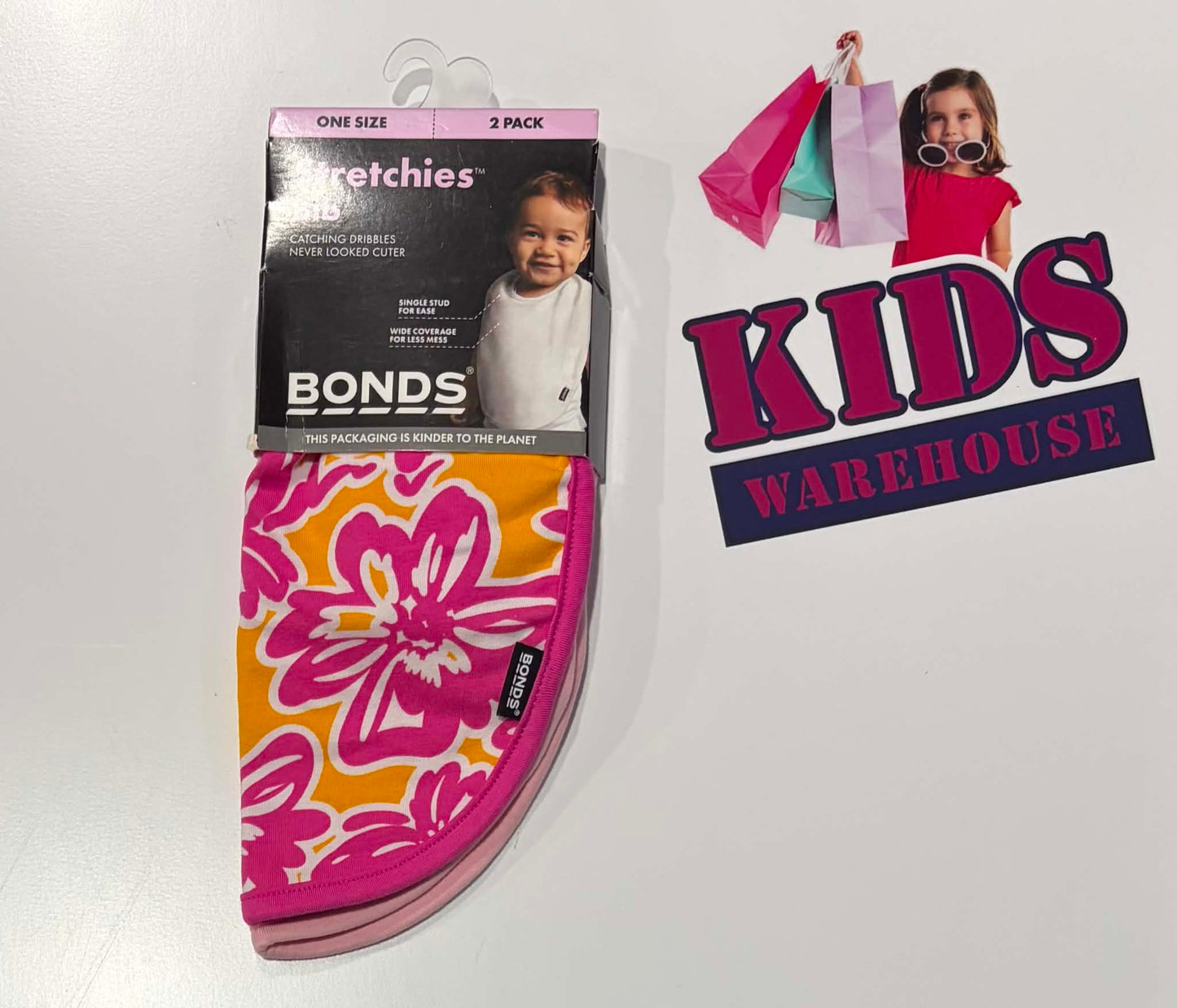 Not Used Bonds 2 Pack Orange,Pink, Floral Print, Bibs