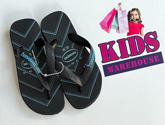 Havaianas Blue & Black Thongs Size 10 (Child)