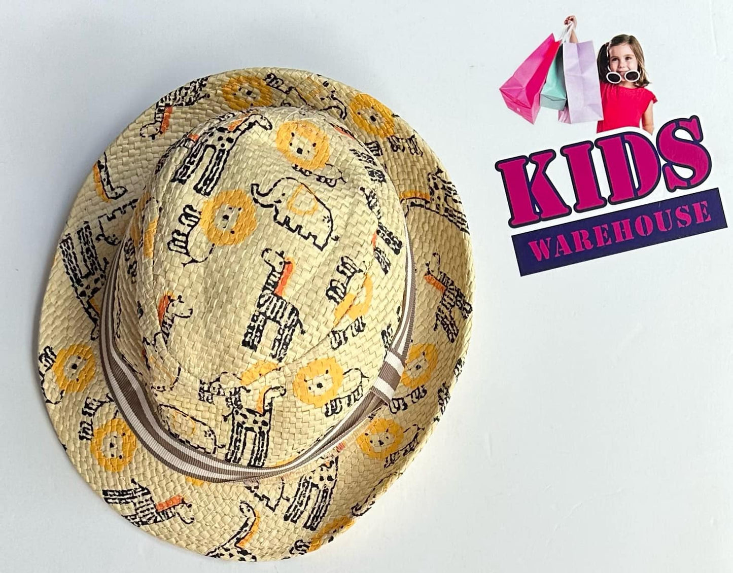 Sprout Straw Hat With Animal Print Size XXXS