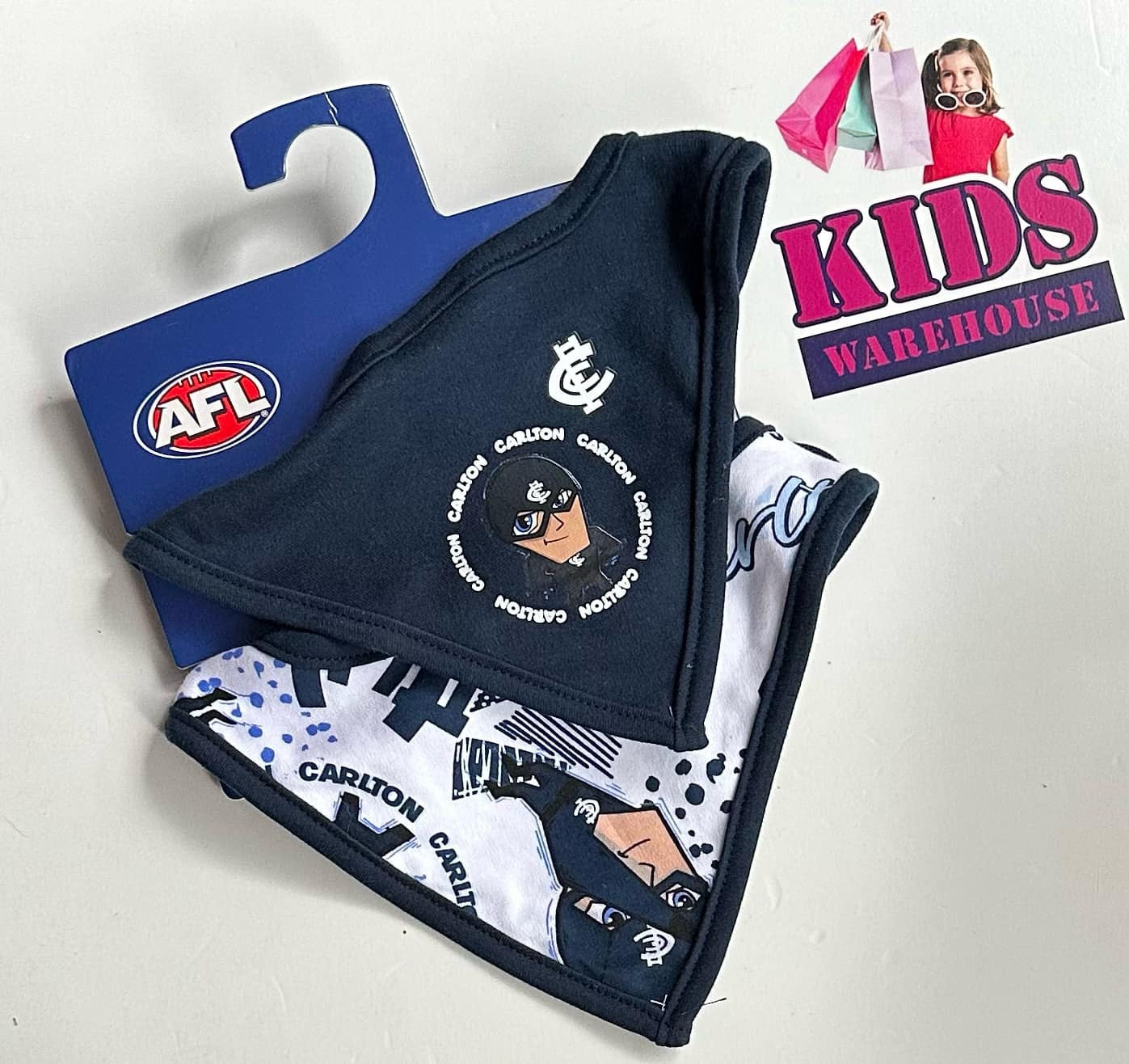 NEW AFL Carlton Baby Bib 2 Pack