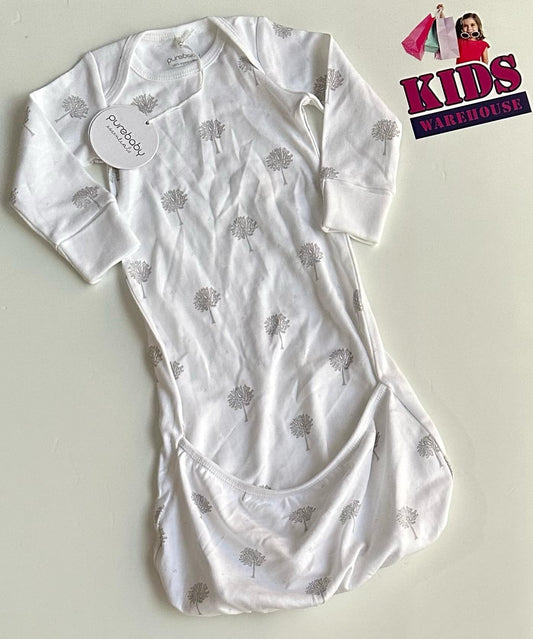 Purebaby White, Grey Tree Print Size 000 TOG 0.1