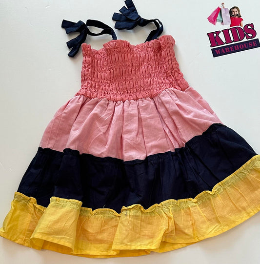 Pink Black & Yellow Dress Size 2