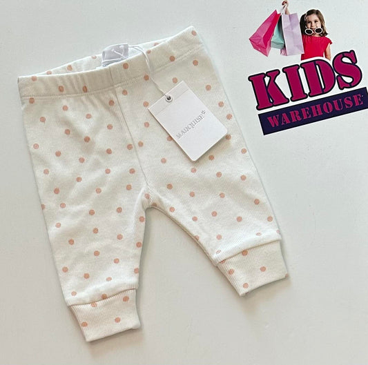 NEW Marquise White Pants With Pink Dot Pattern Size 0000