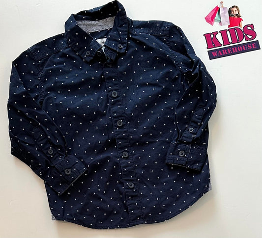 Target Kids Black Shirt With White Dotted Pattern Size 3