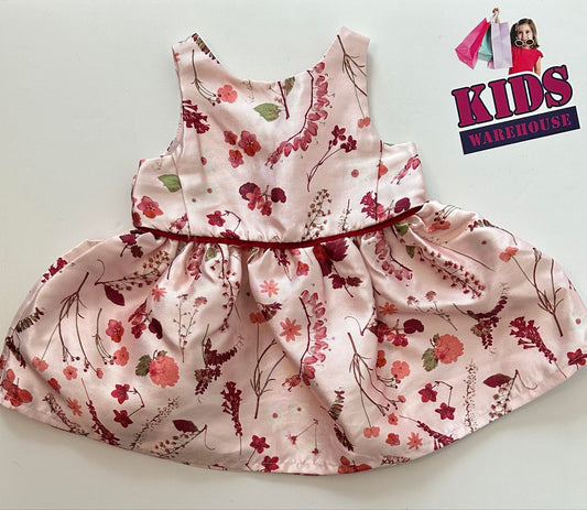 Dymples Pink Dress With Flower Pattern Size 00