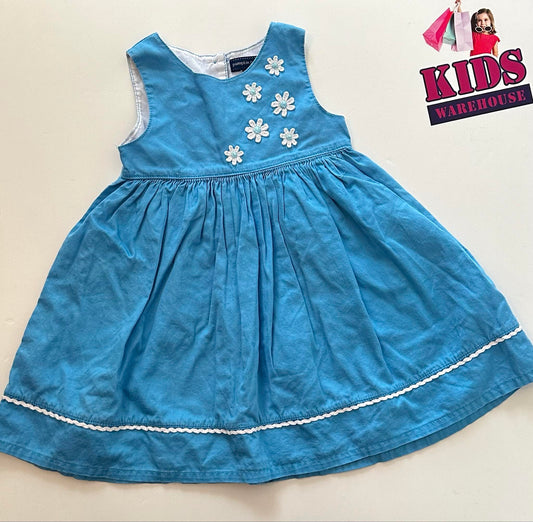 Pumpkin Patch Blue Dress With White Flowers Size 0