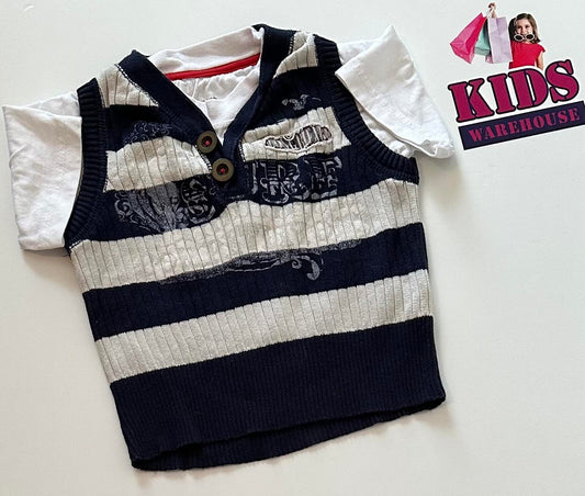 Pumpkin Patch Navy Blue & White Jumper Size 1