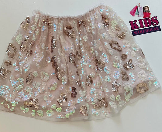 Sista Pink Skirt With Glittery Pattern Size 6