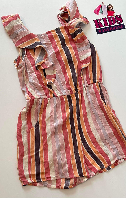 Pink, Orange & Purple Striped Romper Size 7