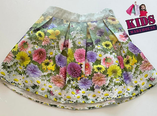 Sista Green Skirt With Flower Pattern Size 3