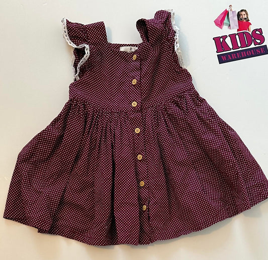 Toots Kids Red Dress With White Dot Pattern Size 1