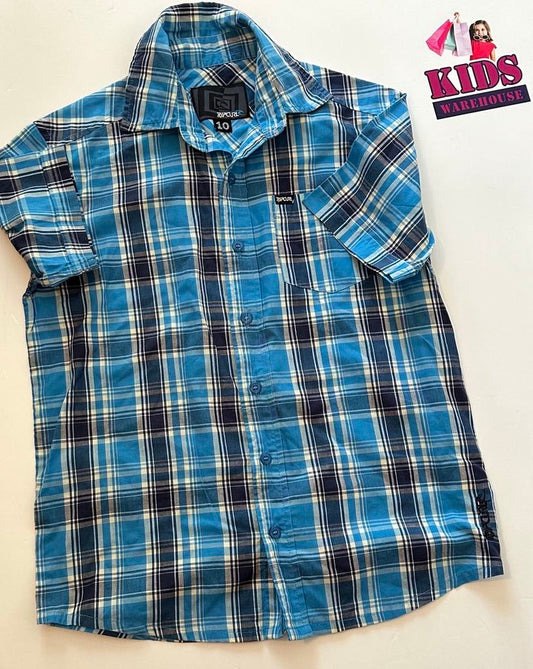 Rip Curl Blue & Black Polo Top Size 10