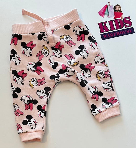Disney Pink Track Pants With Mickey Mouse Pattern Size 00