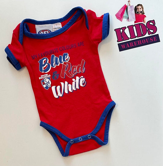 AFL Red Bodysuit With “Blue Red & White Size 000