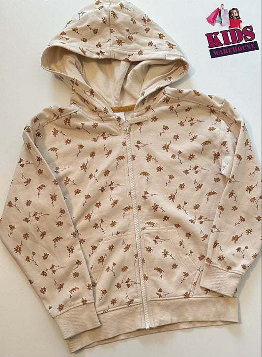 Target Cream Hoodie With Flower Pattern Size 8