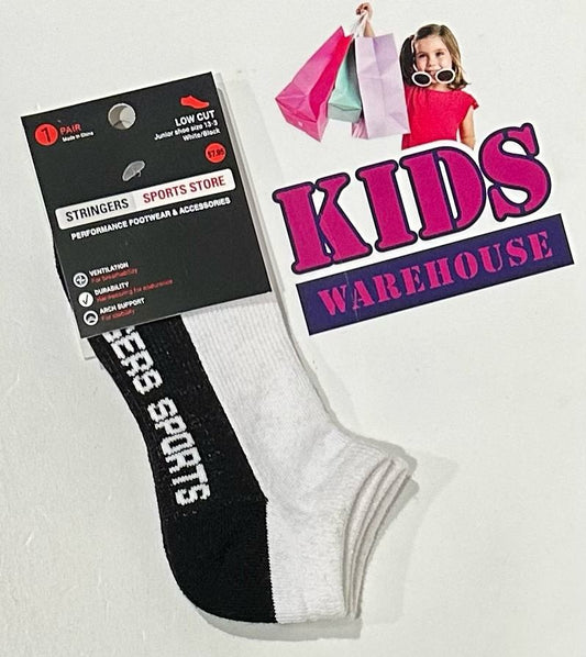 NEW Stringer Low Cut Black & White Junior Size 13-3